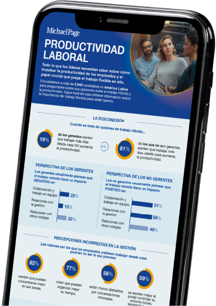 celular con infografia sobre productividad laboral